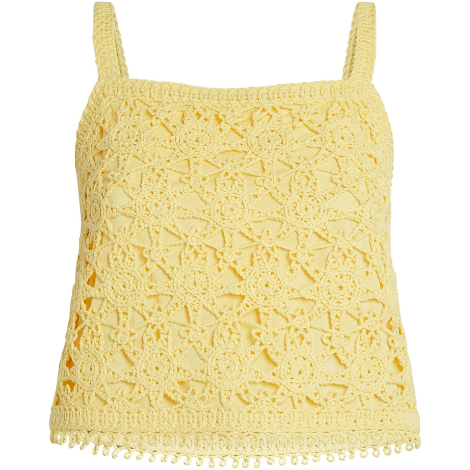 Yellow Crochet Crop Top