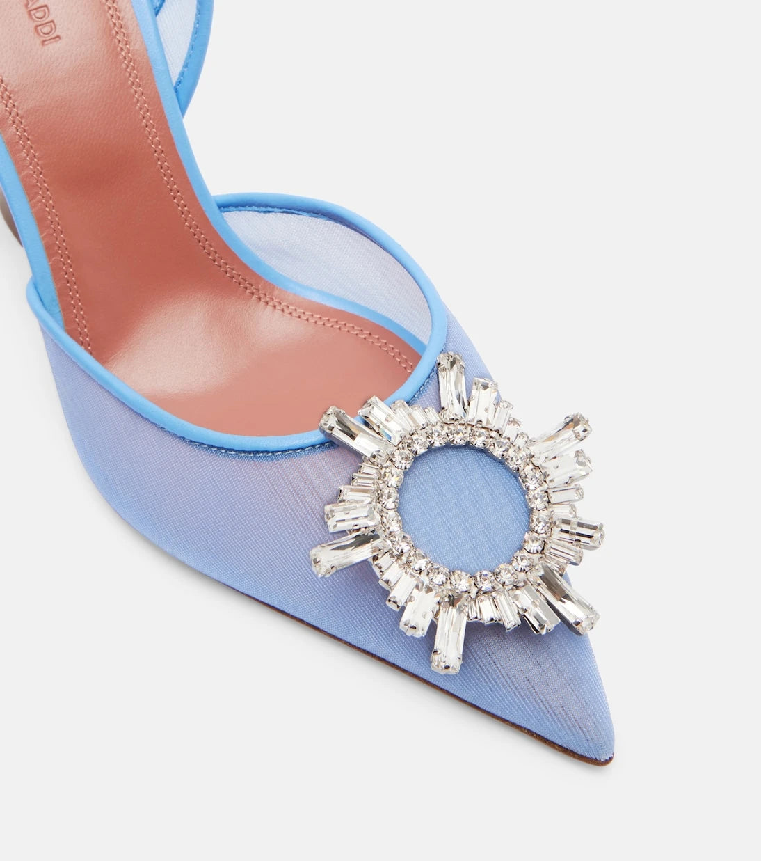 Amina Muaddi - Begum embellished mesh slingback pumps