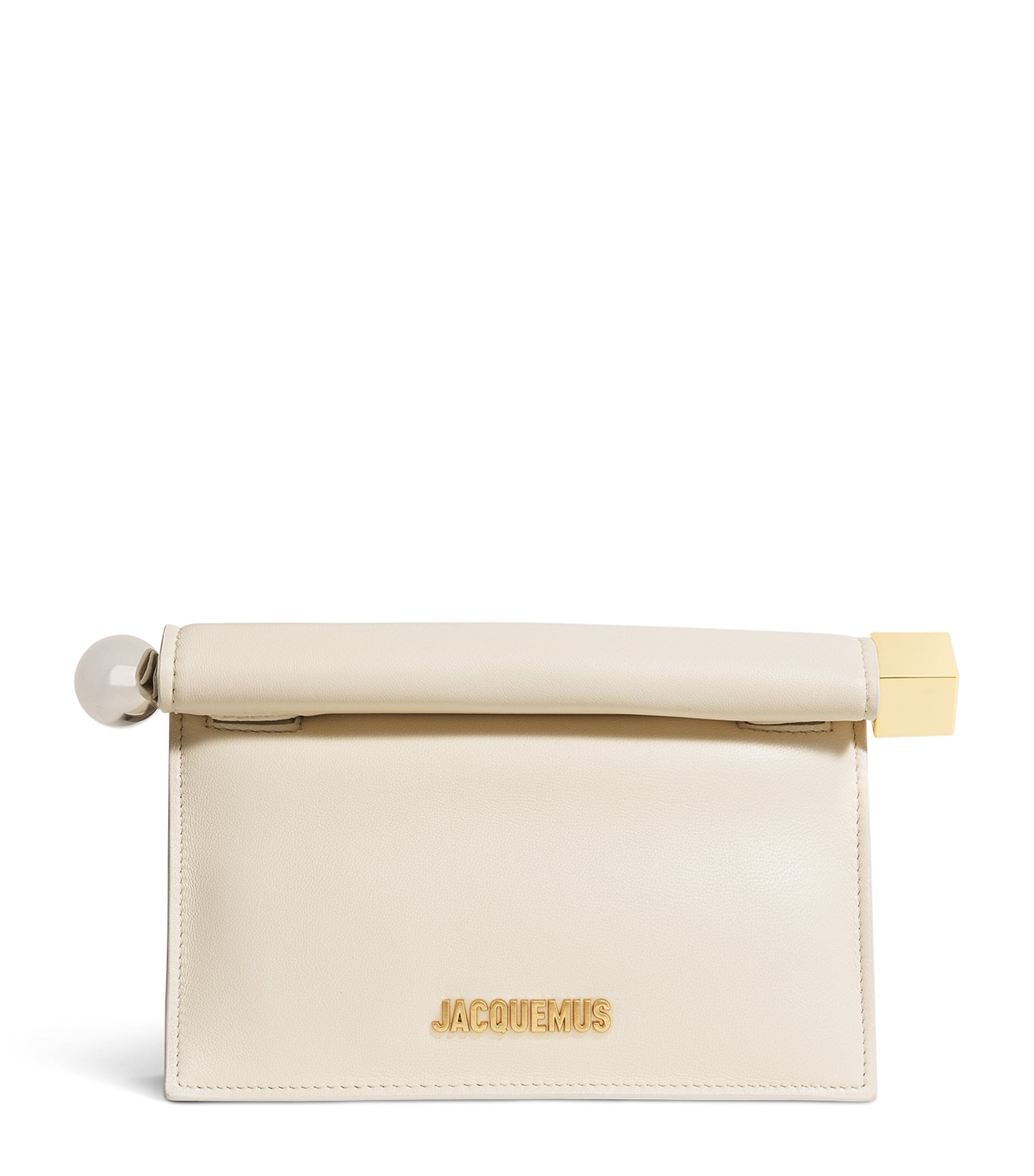 Jacquemus Ivory Leather La Petite Pochette Clutch Bag