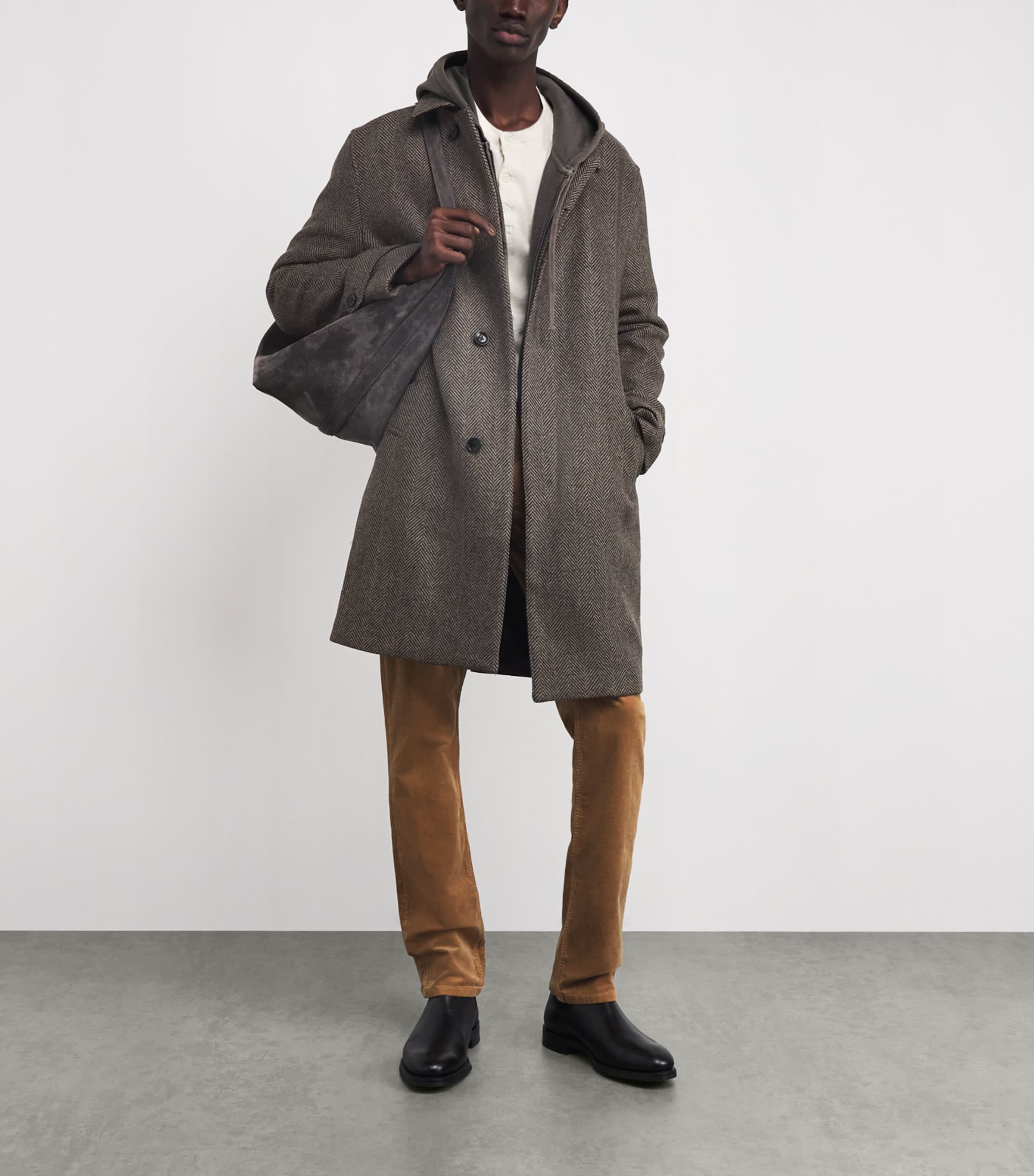Multi Wool-Blend Herringbone Brunetti Overcoat