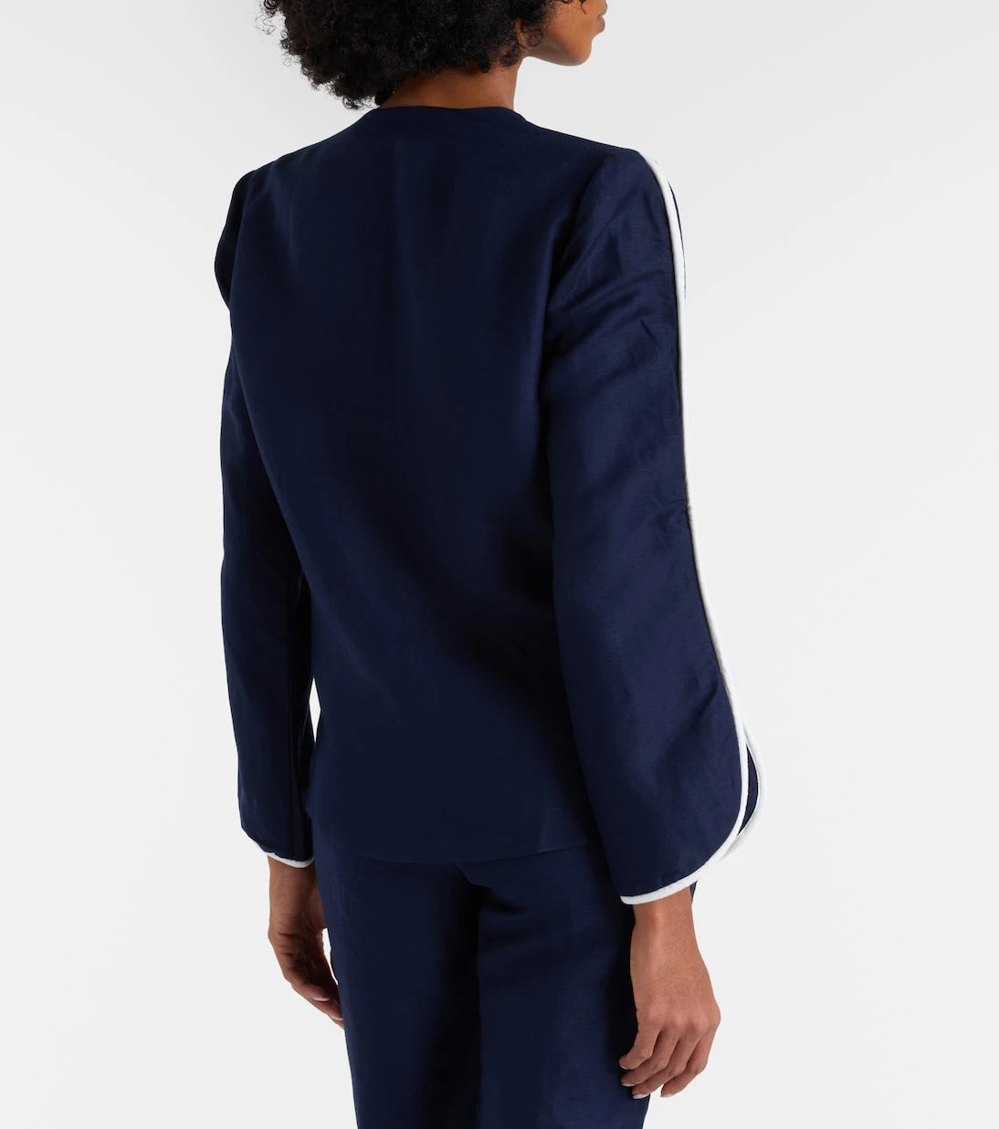 Adriana Degreas - Bicolor linen-blend top