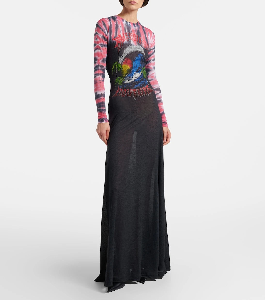 Balenciaga - Printed tie-dye cotton-blend jersey maxi dress