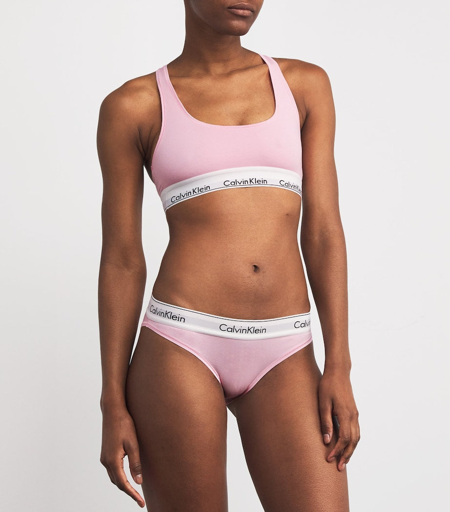 Pink Modern Cotton Logo Bikini Briefs