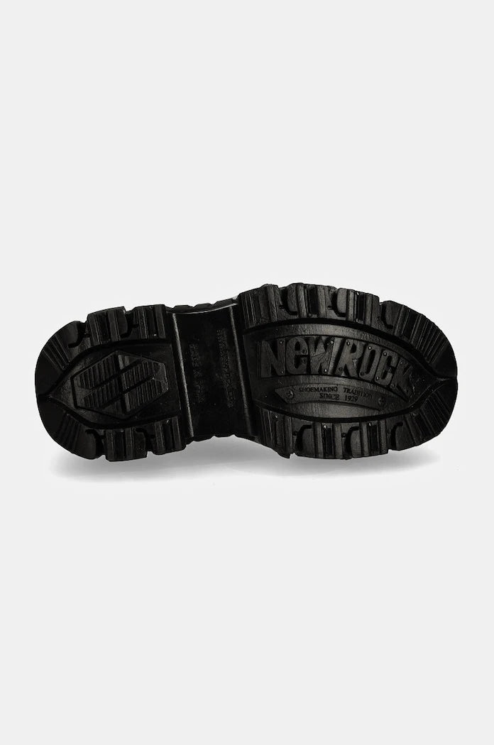 New Rock CRUST NEGRO + TANK NEGRO Deri Ayakkabı Yarım Bot