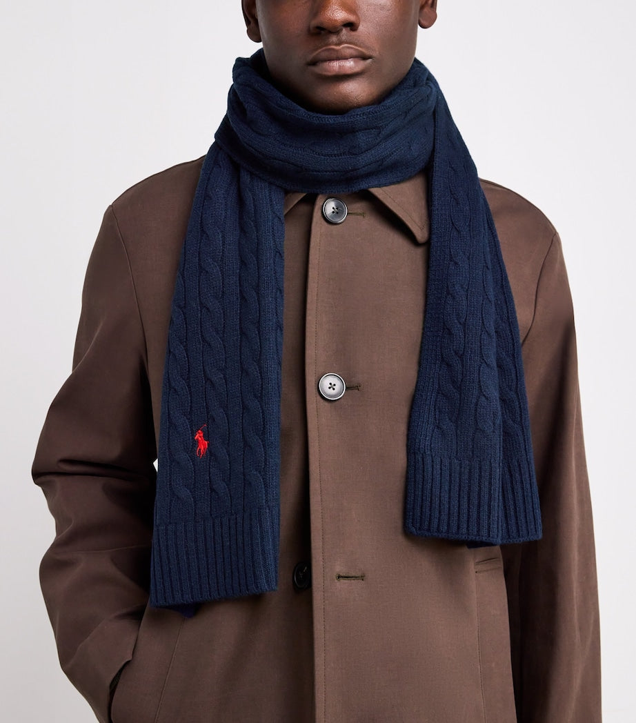 Wool-Blend Cable-Knit Scarf