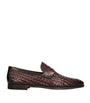 Leather Aston Weave Penny Loafers