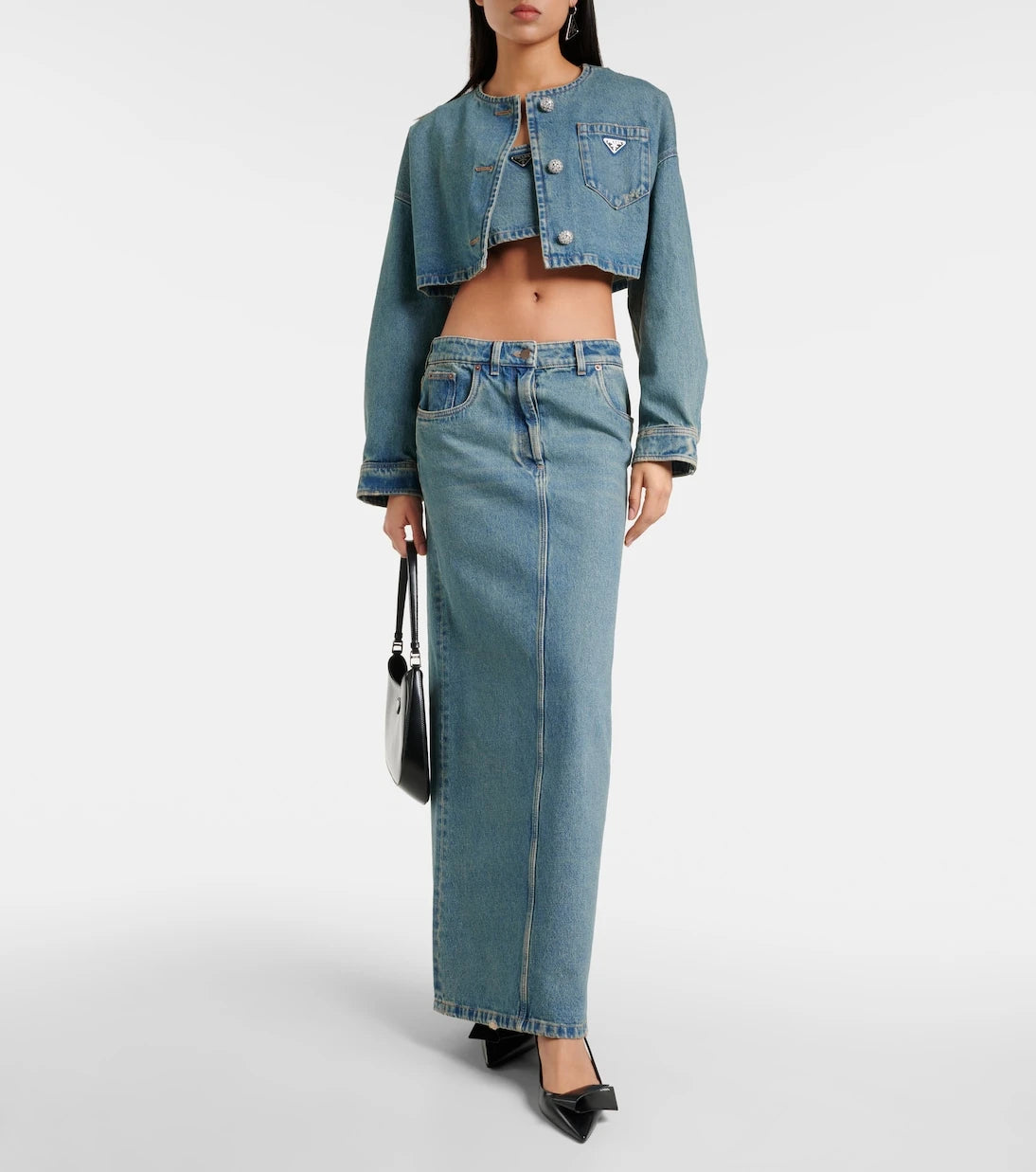 Prada - Denim maxi skirt
