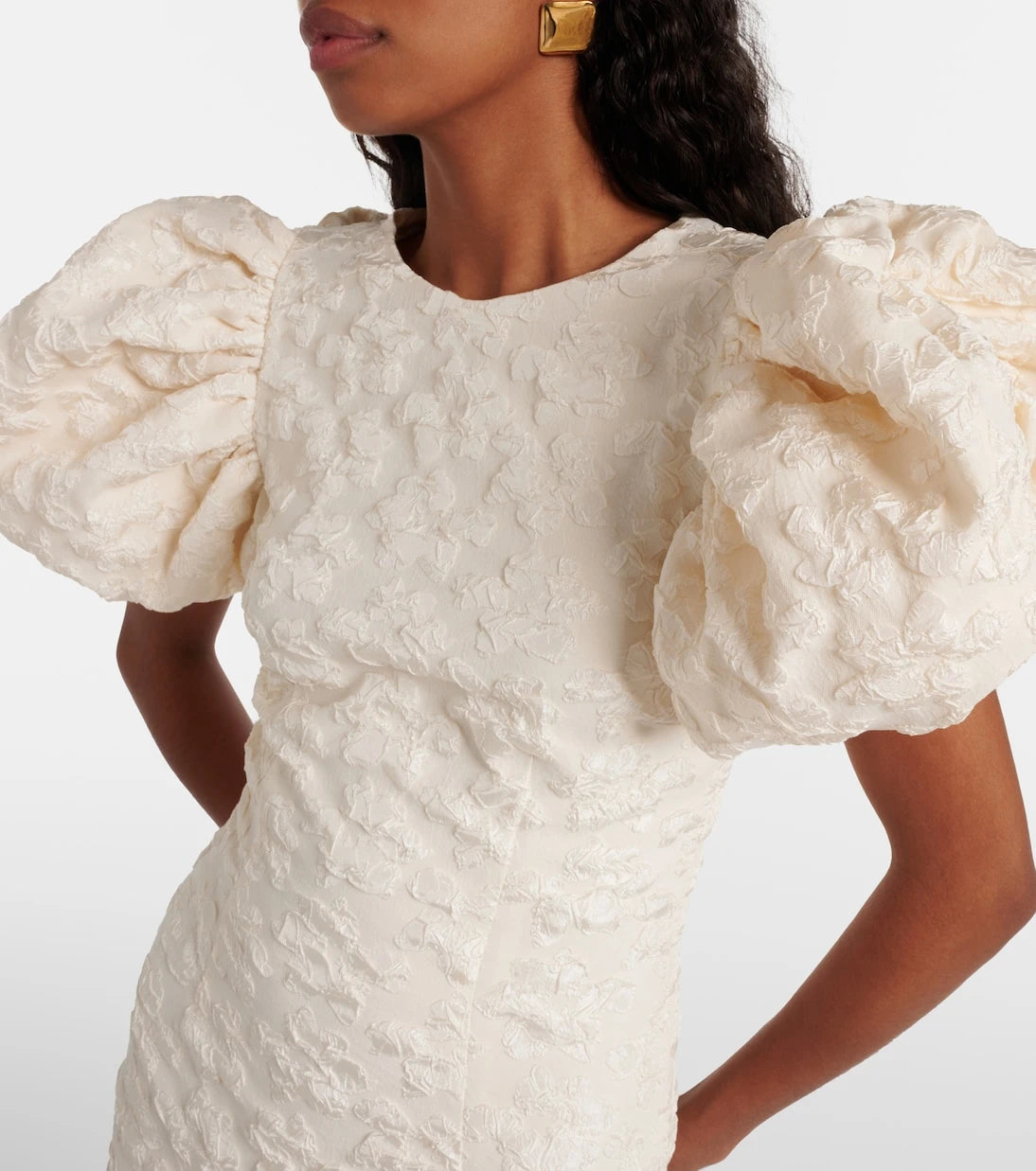 Rotate - Bridal floral jacquard midi dress