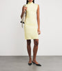 Yellow Jersey High-Neck Mini Dress