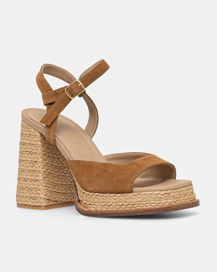 Souliers Martinez сандали с дебел ток от велур GRACIA