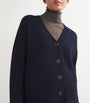 Navy Cashmere Boxy Cardigan