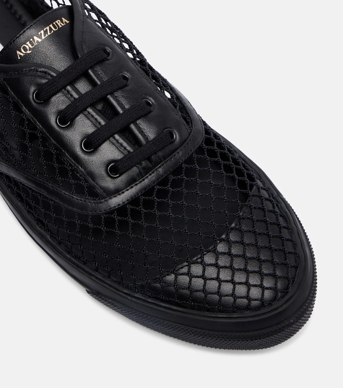 Aquazzura - Minimalist Mesh leather-trimmed sneakers