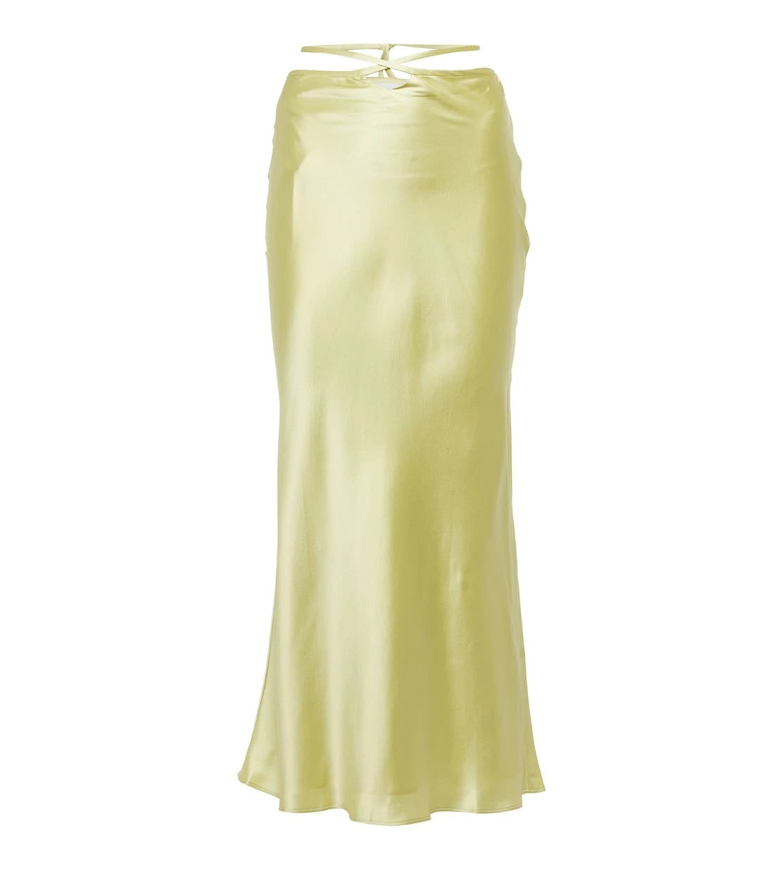 Christopher Esber - Tie-trimmed silk satin midi skirt
