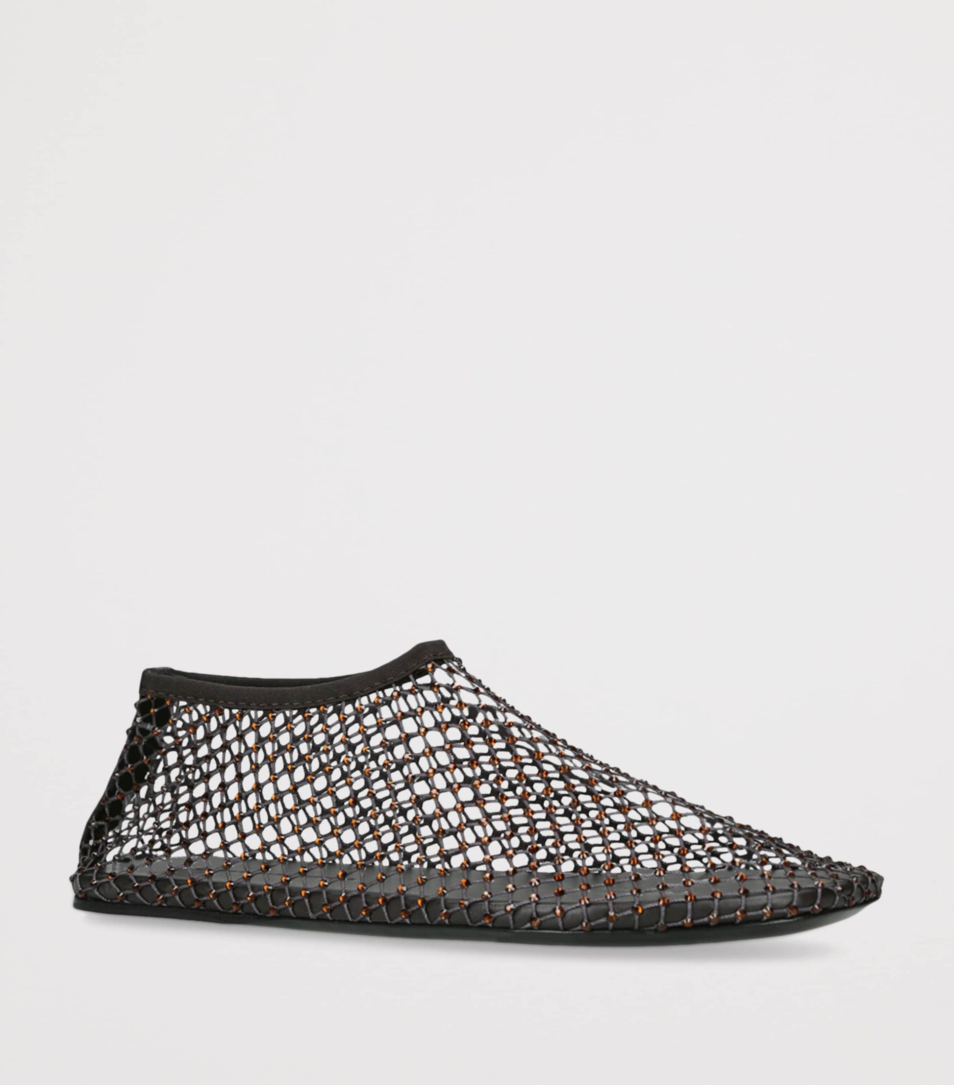 Christopher Esber Brown Mesh Embellished Minette Ballet Flats
