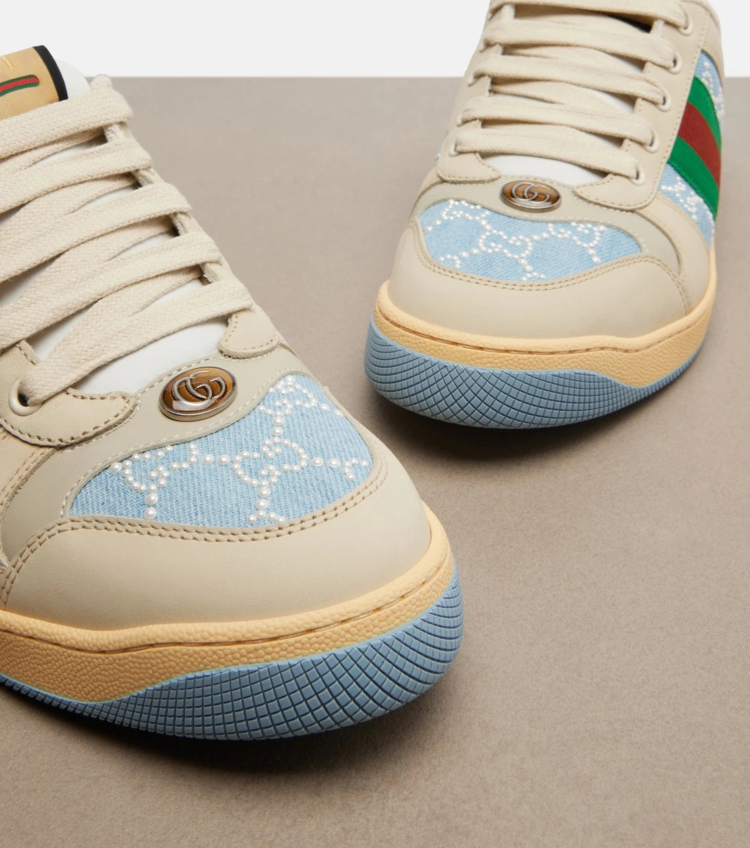 Gucci - Screener faux pearl-embellished mules