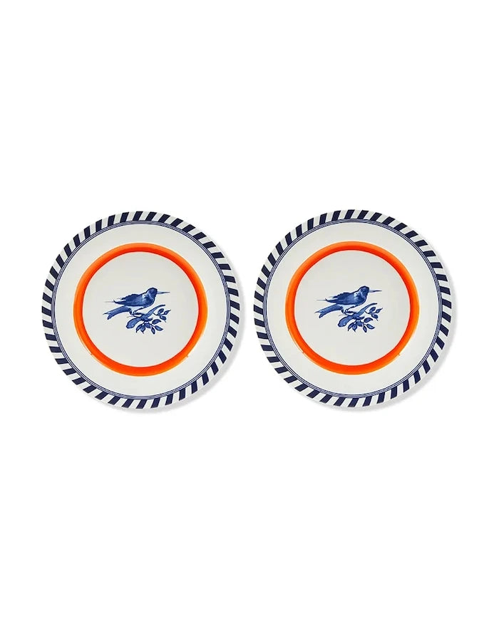 POLSPOTTEN bird patterned 27 cm Tabak Seti (2 parça)