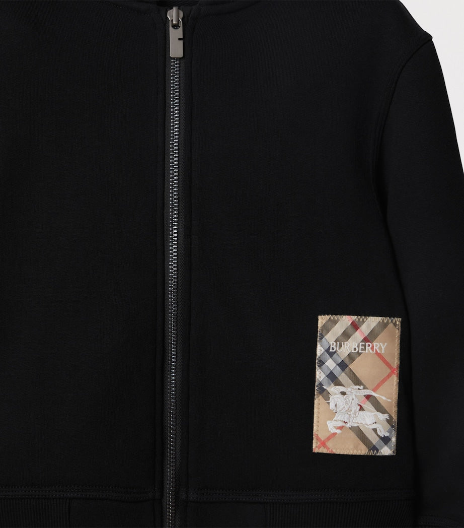 Burberry Kids Cotton Check Patch Hoodie (3-12 Years)