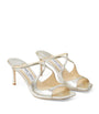 Jimmy Choo Neutral Anise 75 Leather Sandals