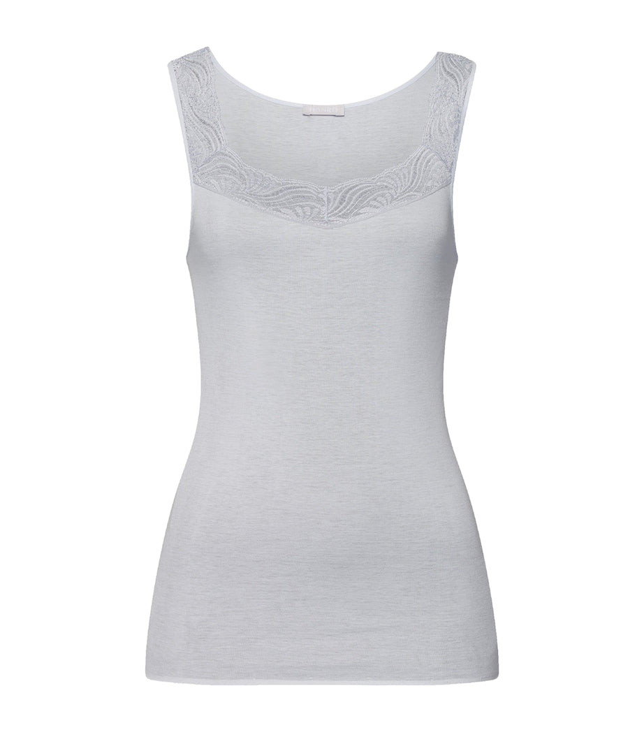 Hanro Blue Cotton Delight Tank Top