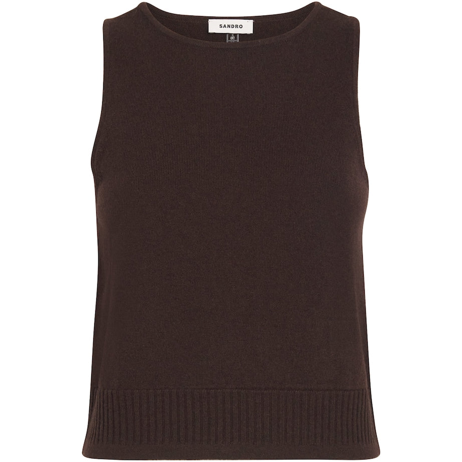 Brown Wool-Cashmere Tank Top