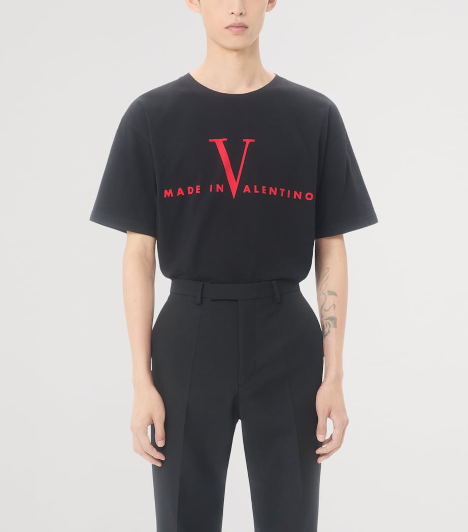 Valentino Garavani Cotton Made in Valentino Logo T-Shirt