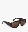 Brown Acetate Aviator Mask Sunglasses