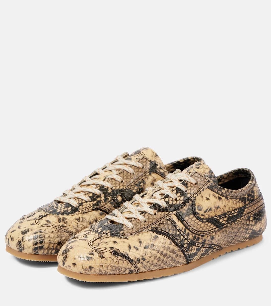 Dries Van Noten - Snake-effect leather sneakers