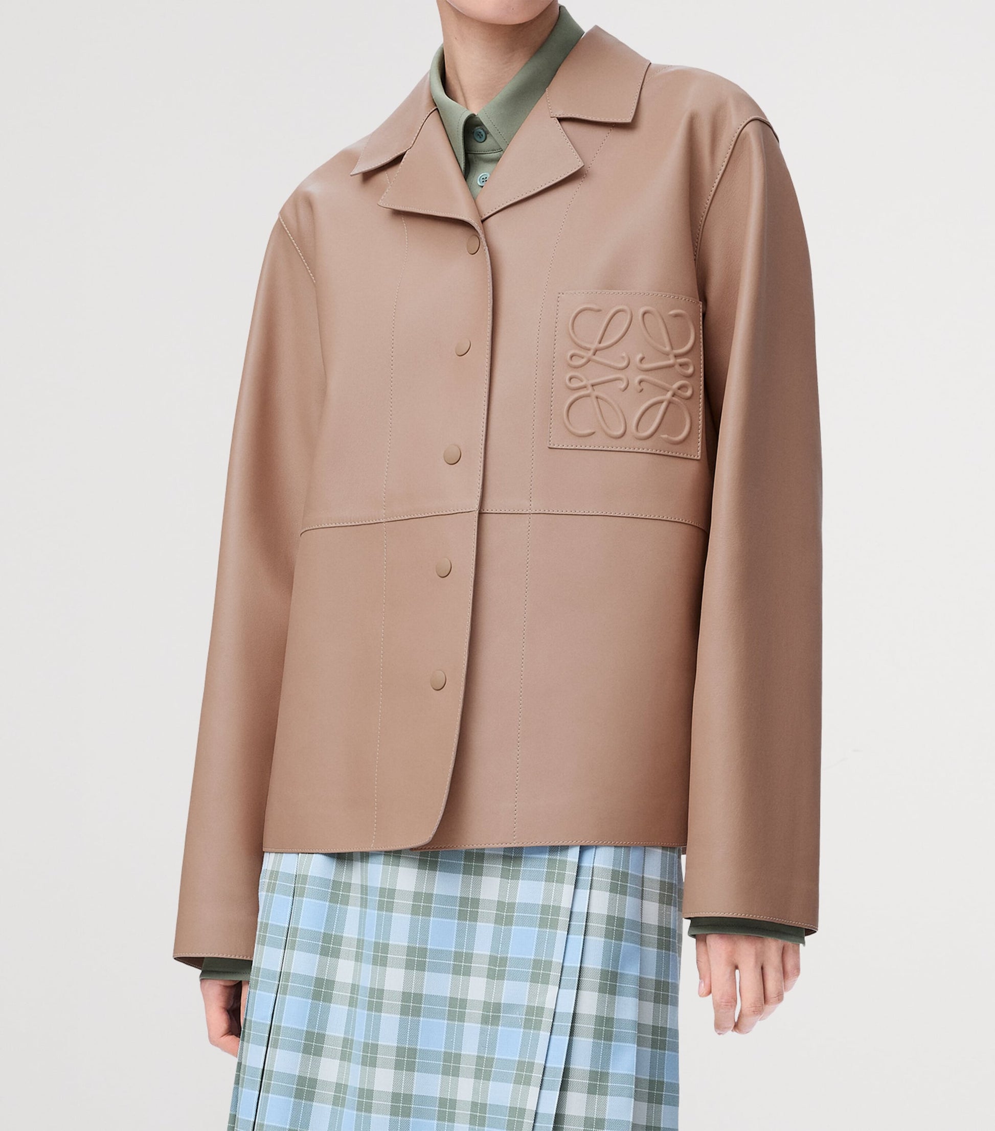 LOEWE Beige Leather Pyjama Blouse