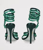 René Caovilla Green Embellished Chandelier Heels 105