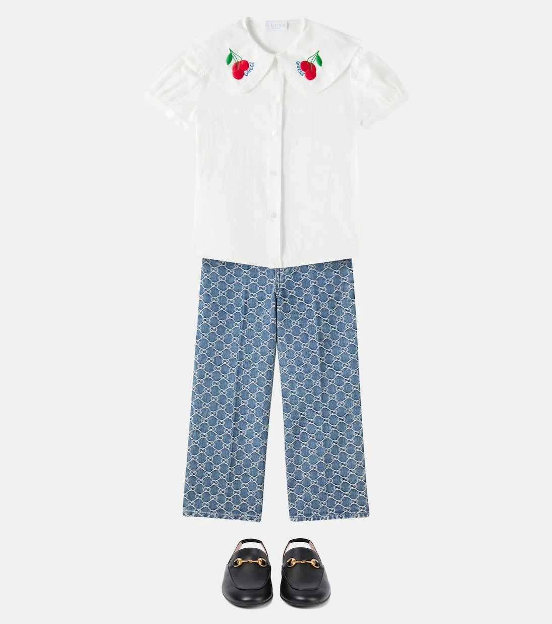 Gucci Kids - جينز بنقشة GG الجاكار