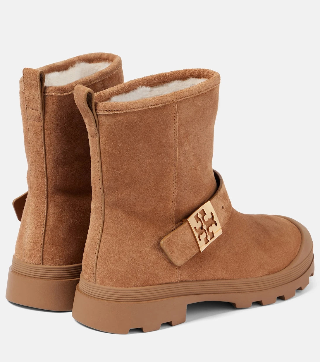 Tory Burch - Mellow shearling-lined suede platform ankle boots