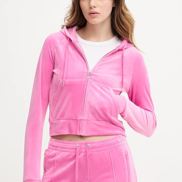 Juicy Couture Kadın Kadife Kapüşonlu Sweatshirt MADISON COL OUT