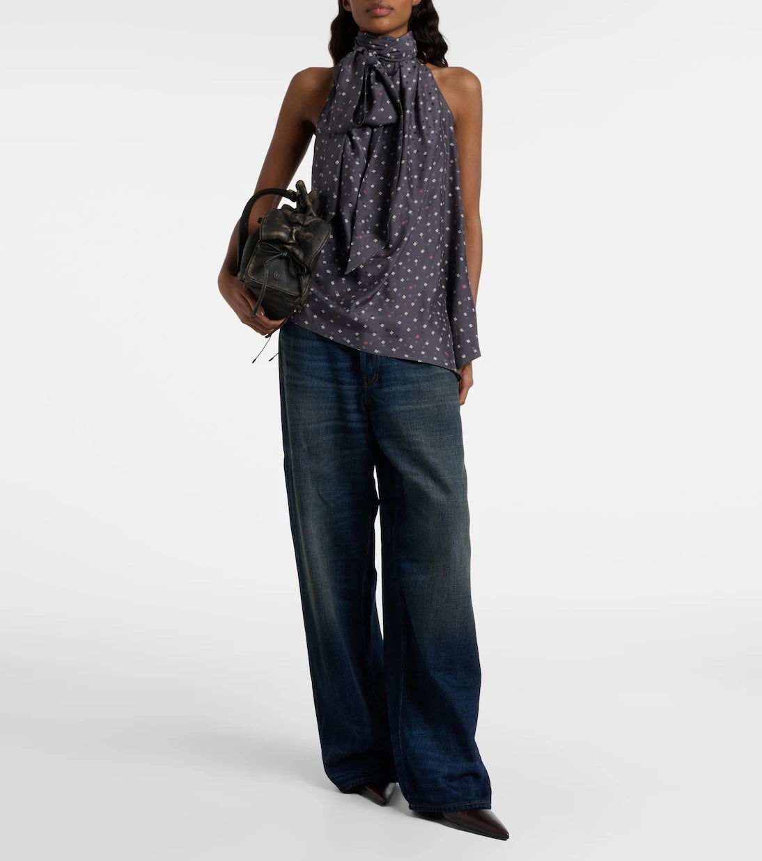 Acne Studios - حذاء بكعب عالٍ من الجلد