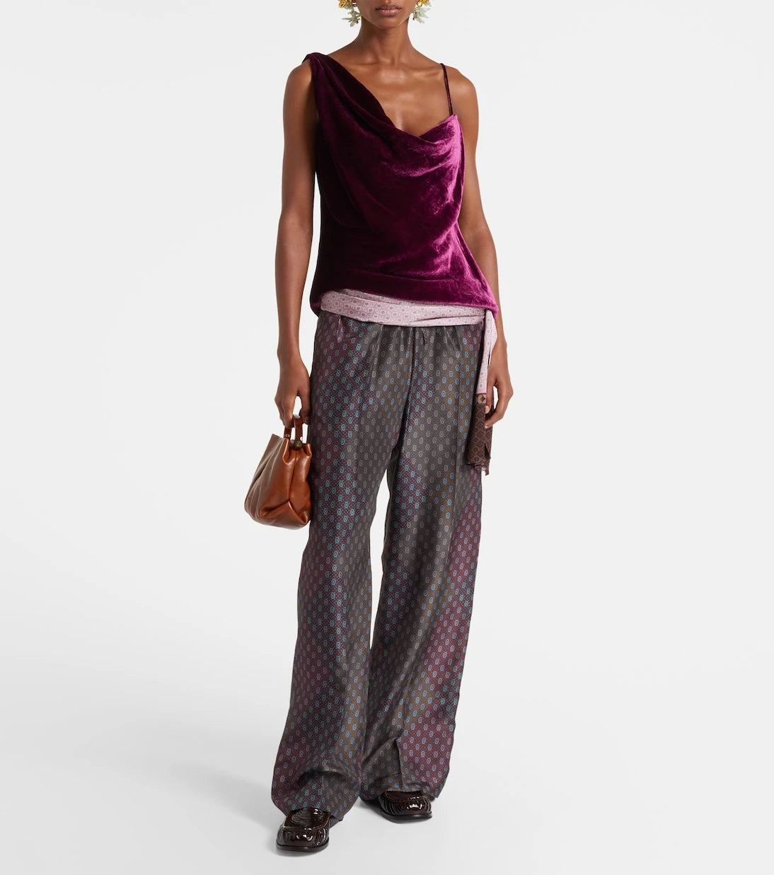 Dries Van Noten - Draped velvet top
