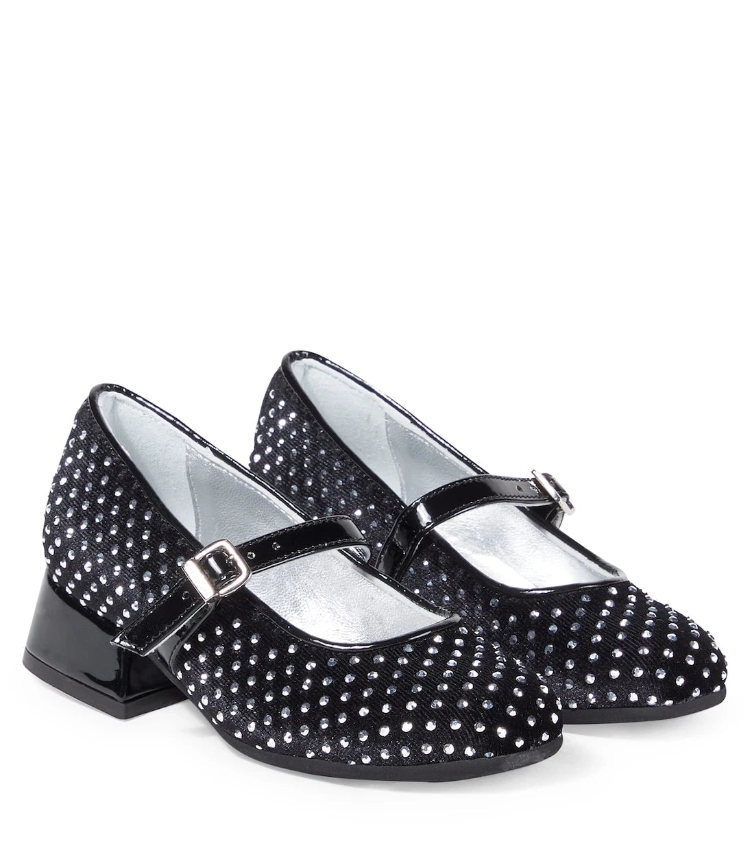 Monnalisa - Dorothy embellished velvet ballet flats