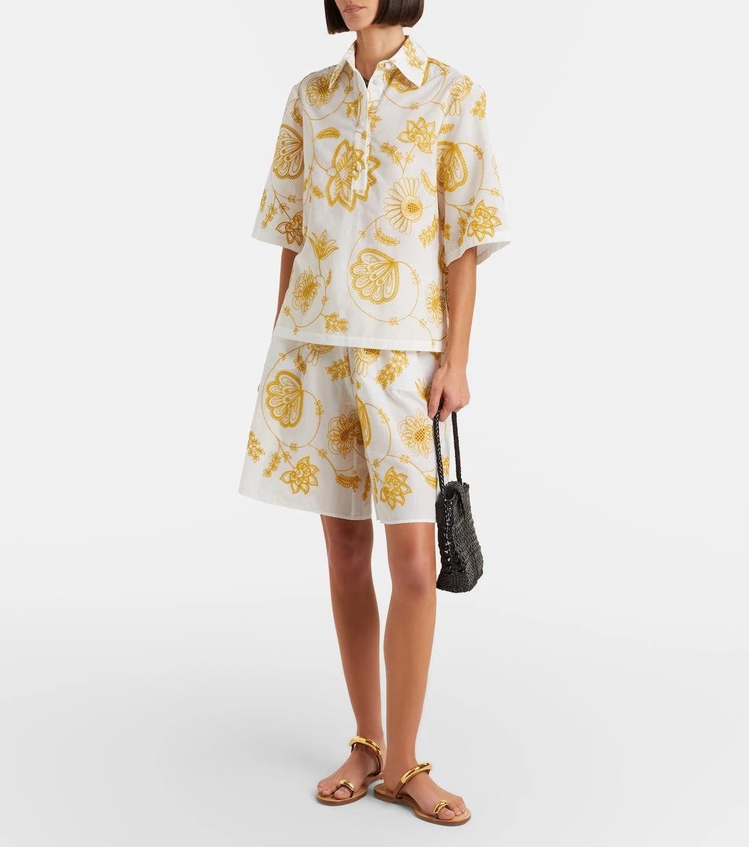 Eres - Chandra embroidered cotton-blend Bermuda shorts