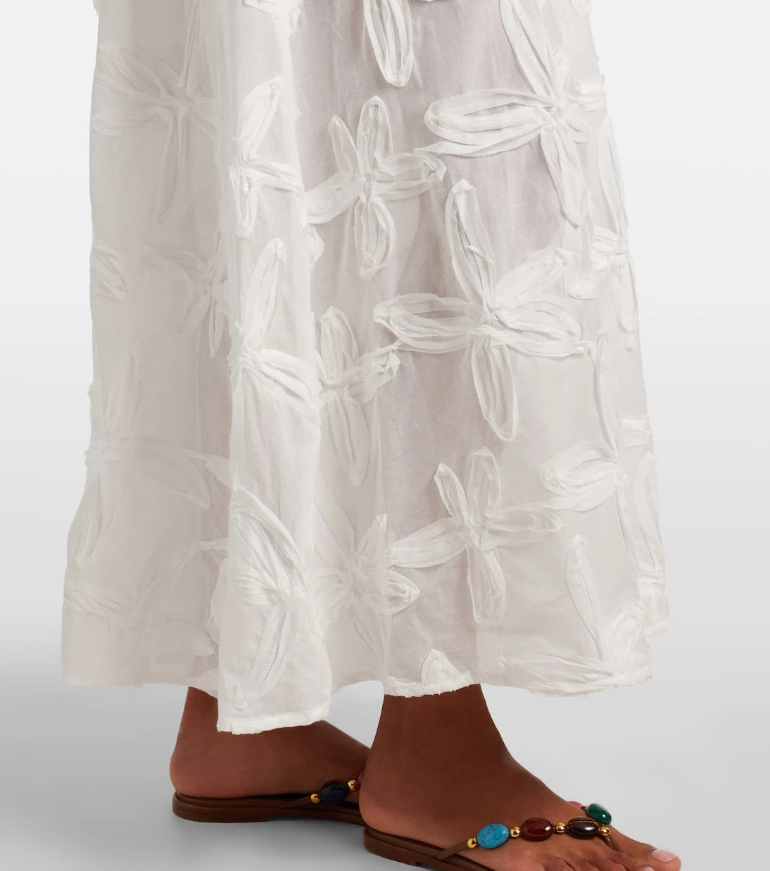 Farm Rio - Coast Shell cotton maxi skirt