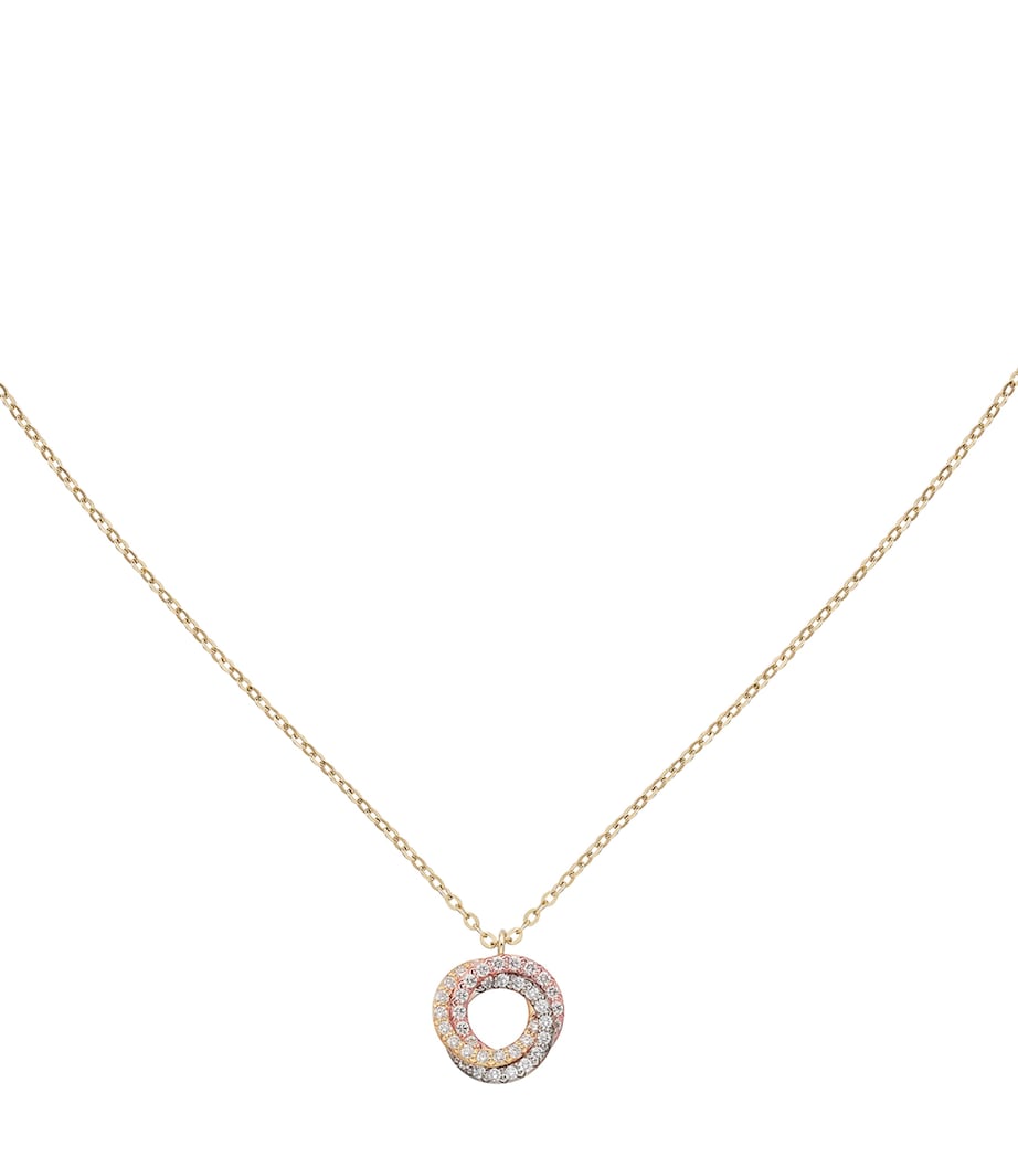 Mixed Gold and Diamond Trinity Necklace