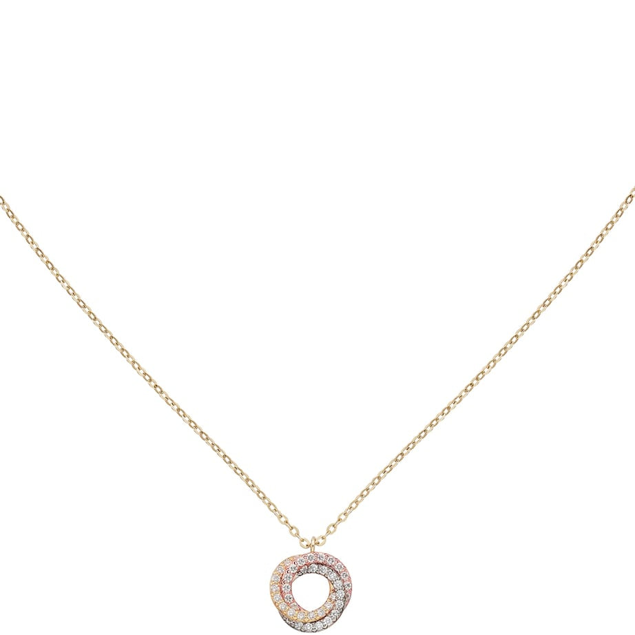 Mixed Gold and Diamond Trinity Necklace