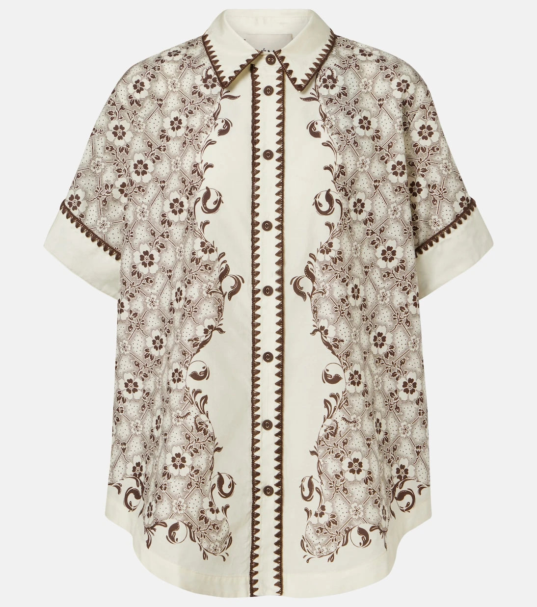 Alémais - Printed cotton and silk bowling shirt