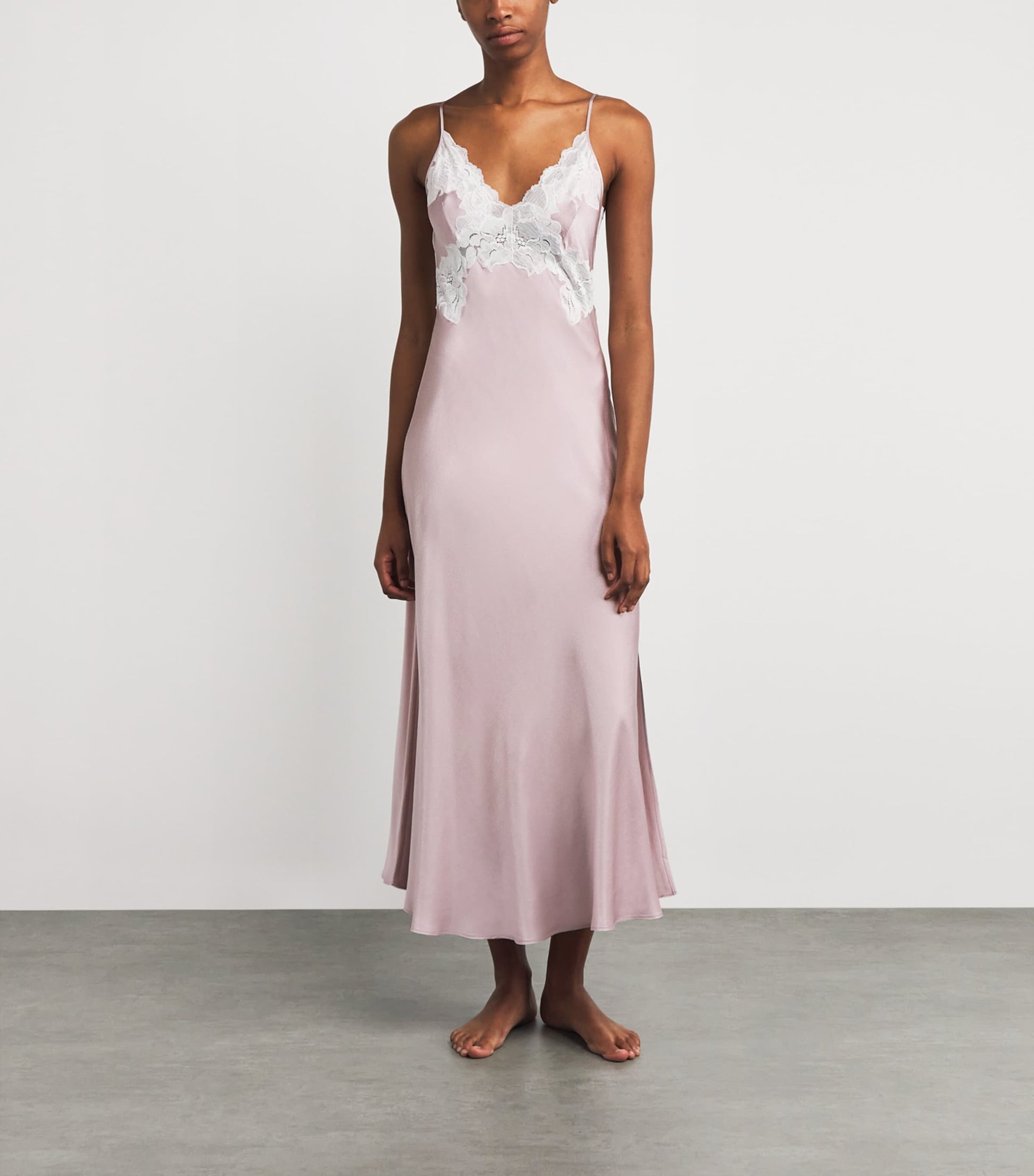 Bocan Satin Lace-Trim Caroline Nightdress