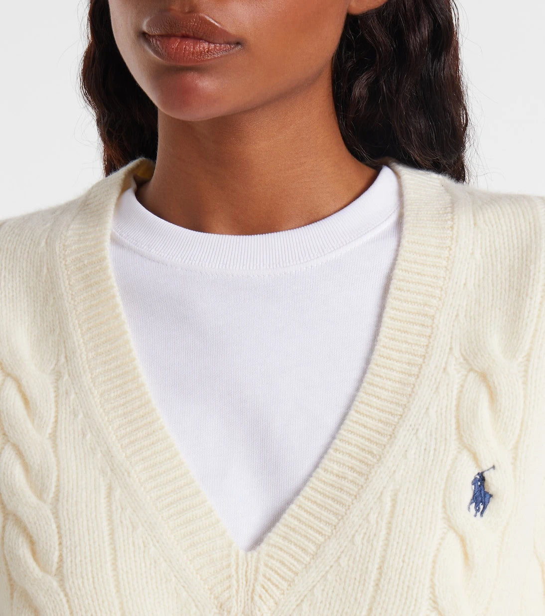 Polo Ralph Lauren - سترة صوف وكشمير محبوكة بنمط الكابل