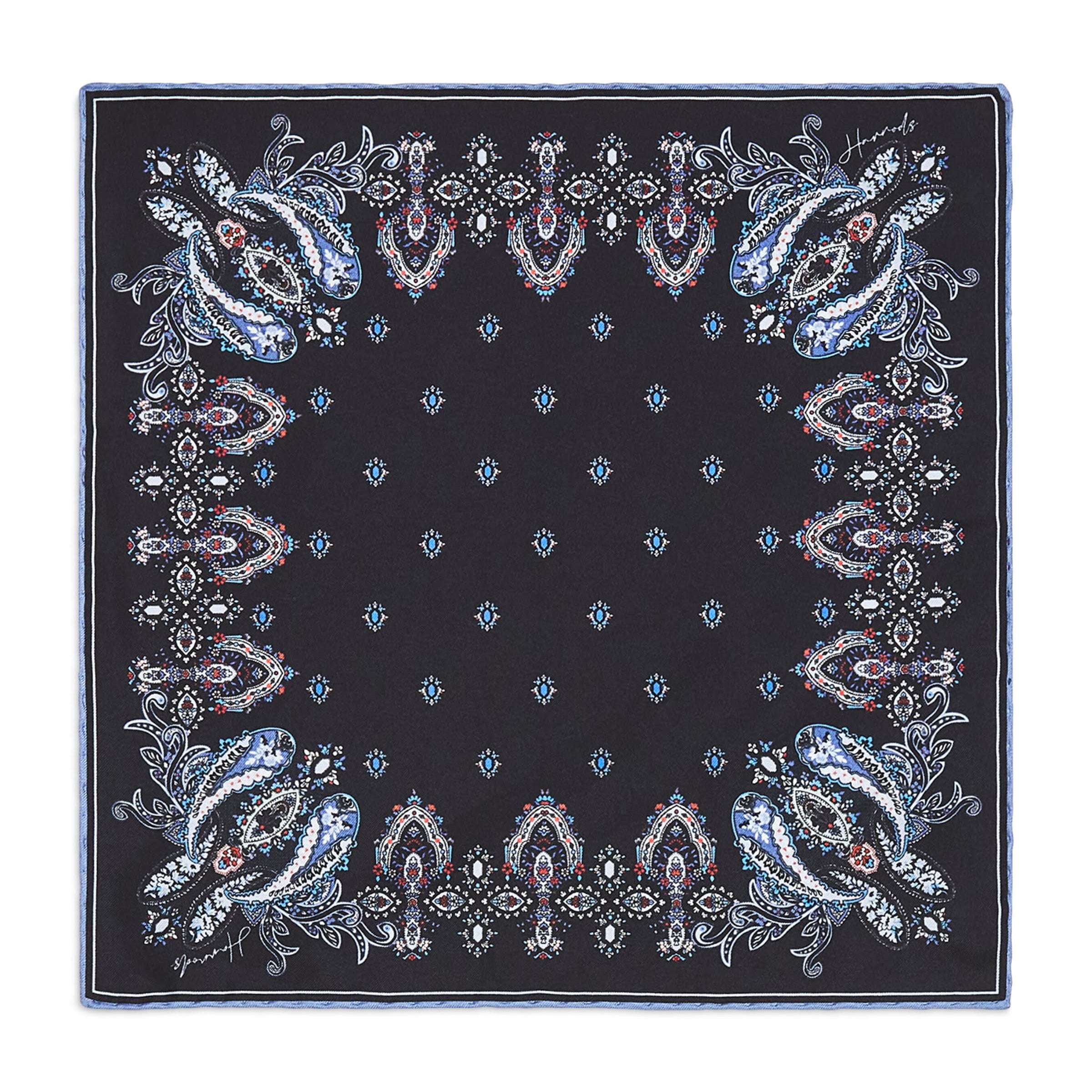 Silk Paisley Print Pocket Square