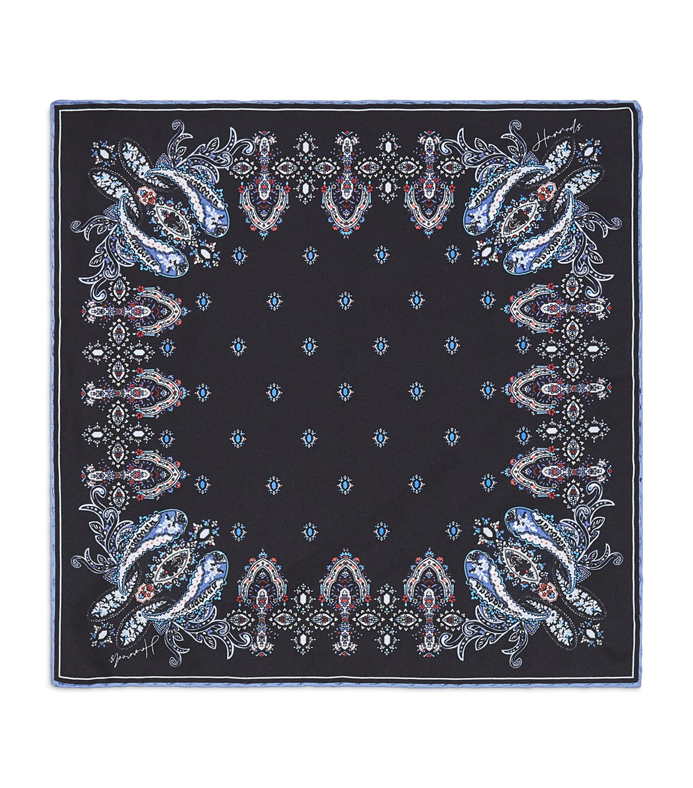 Silk Paisley Print Pocket Square