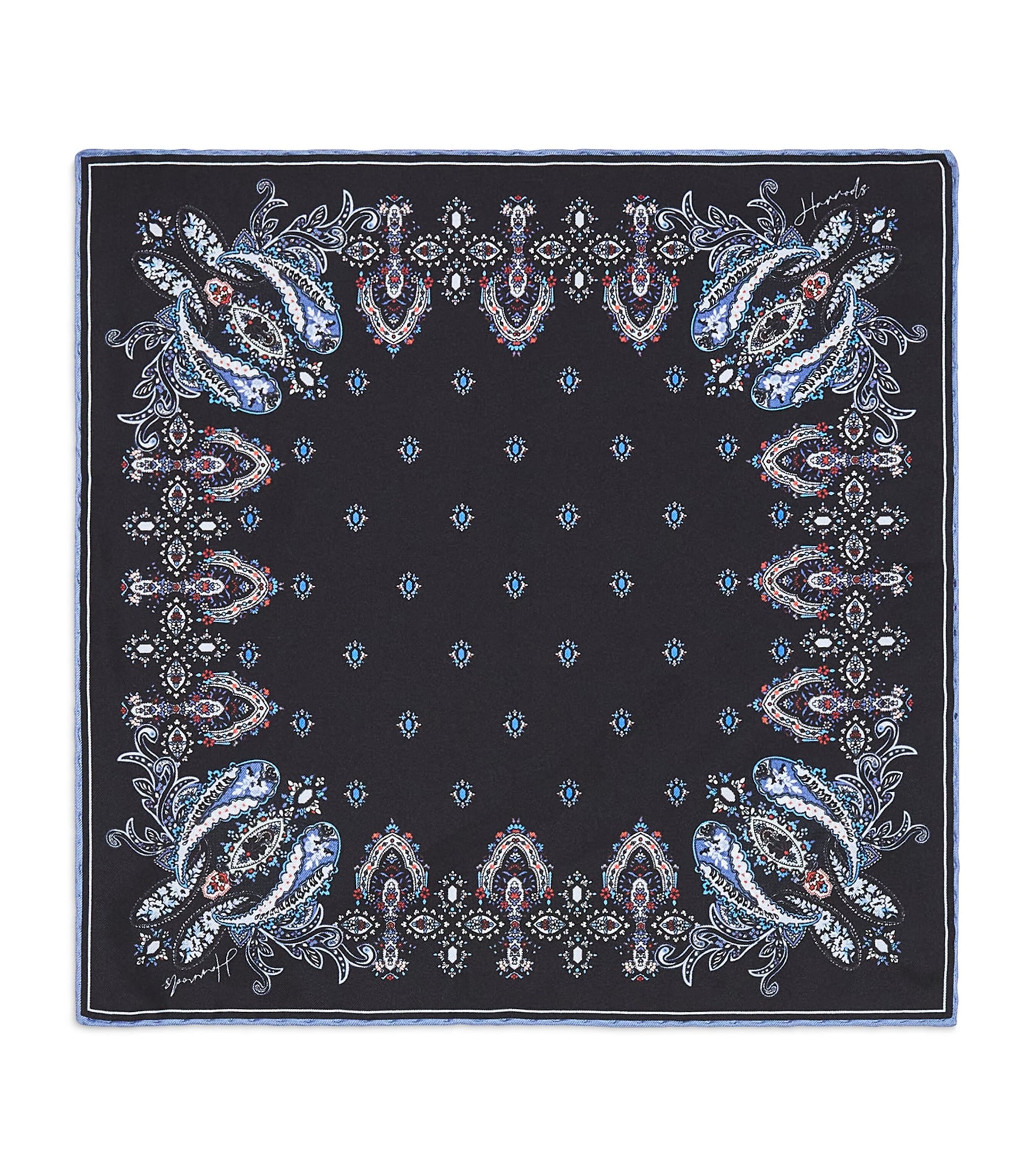 Silk Paisley Print Pocket Square