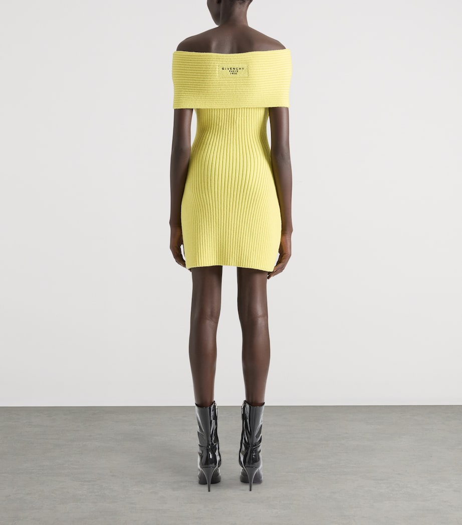 Givenchy Yellow Wool-Blend Knit Mini Dress