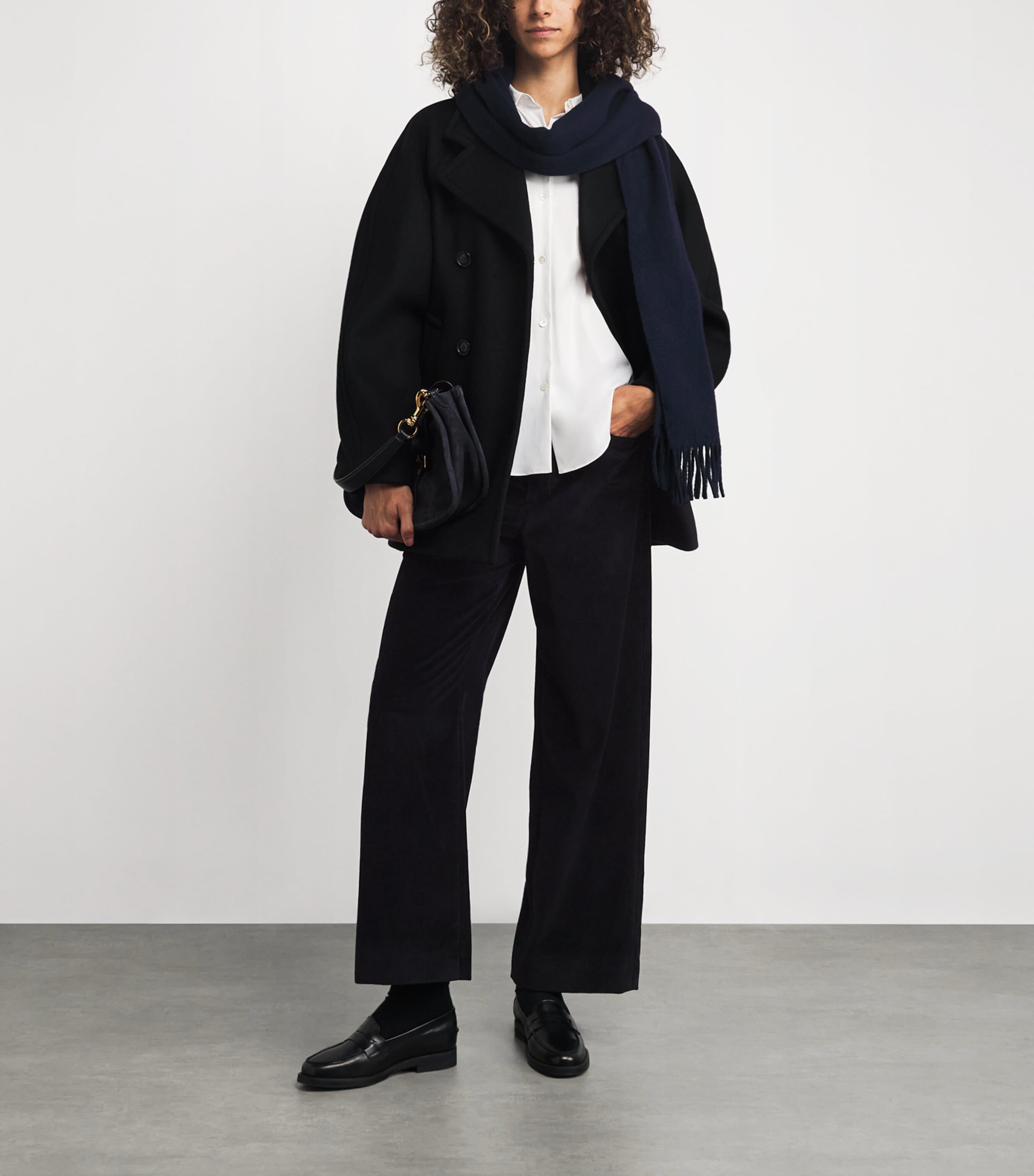 Black Cotton Corduroy Trousers