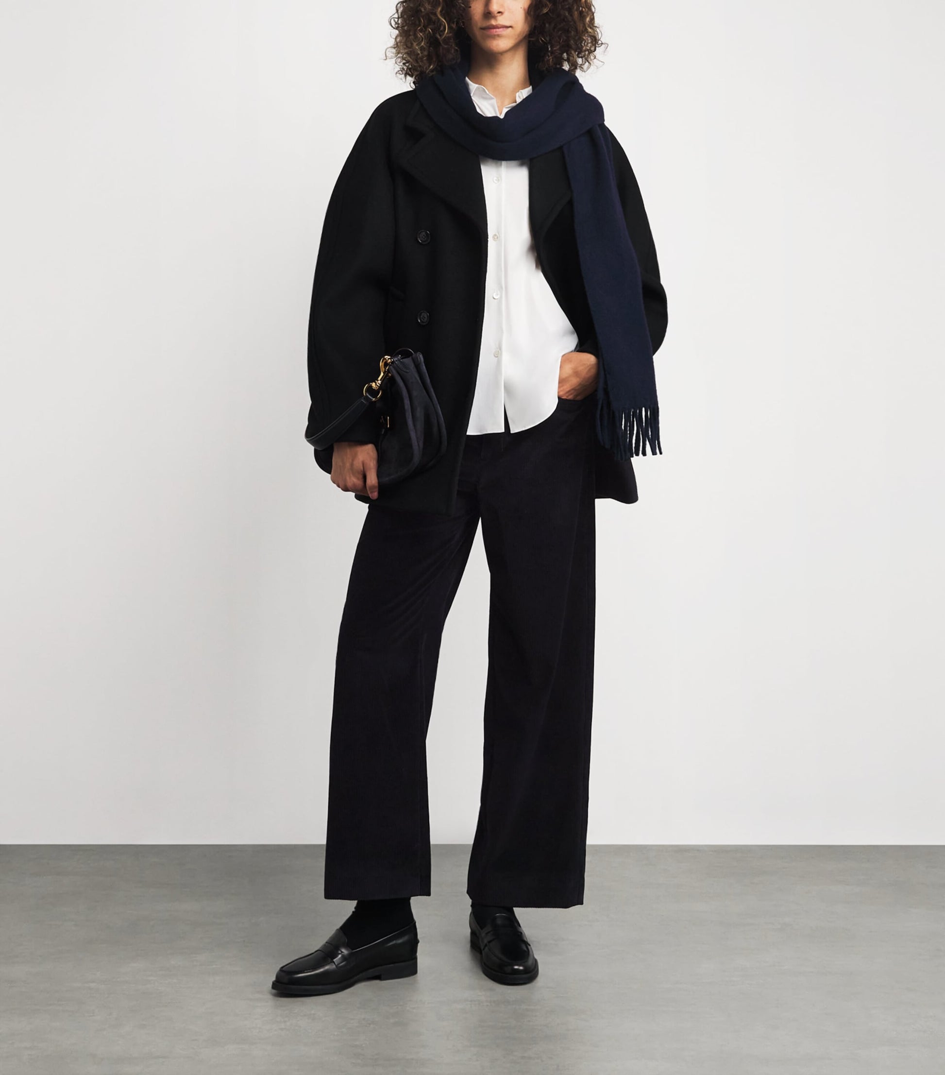 Black Cotton Corduroy Trousers