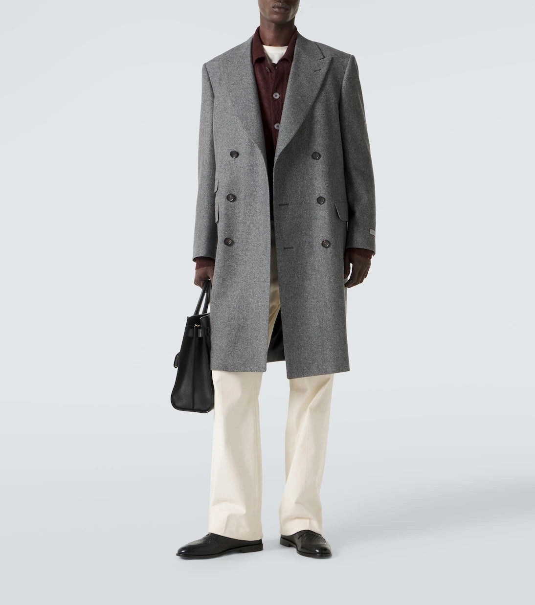 Canali - Double-breasted wool and silk coat