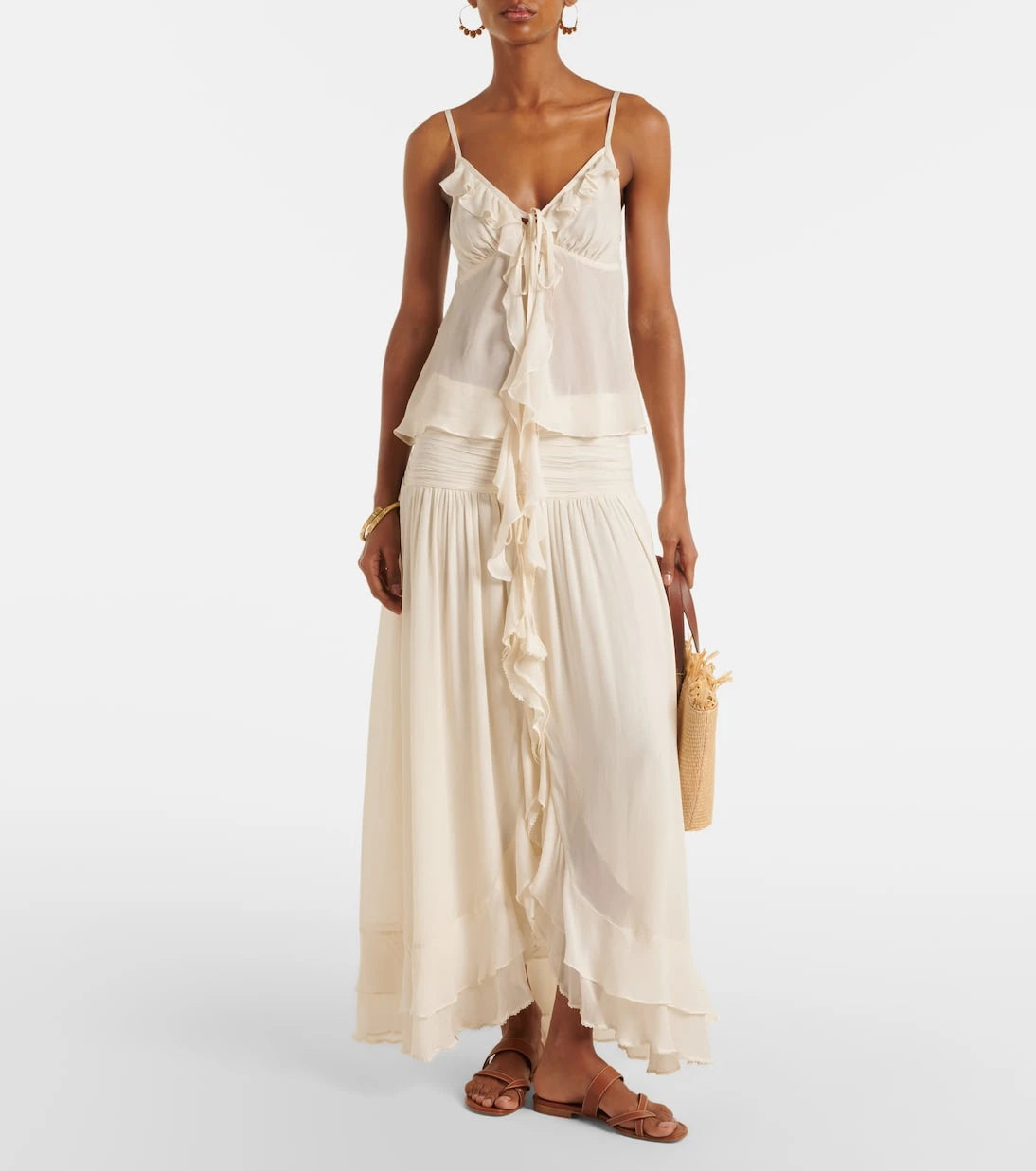 Poupette St Barth - Neree ruffled maxi skirt